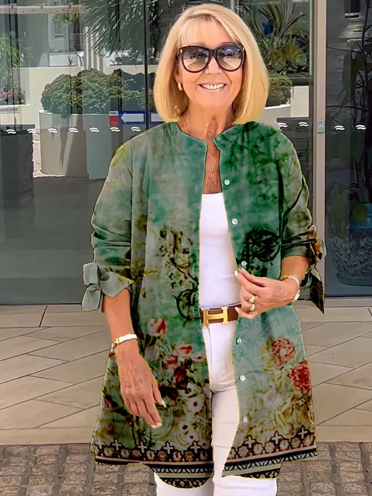 MYLA-ROSE – BOW SLEEVE PRINTED COTTON JACKET