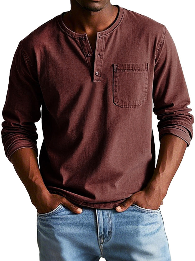 Lucas | Casual Henley Long-Sleeve Shirt