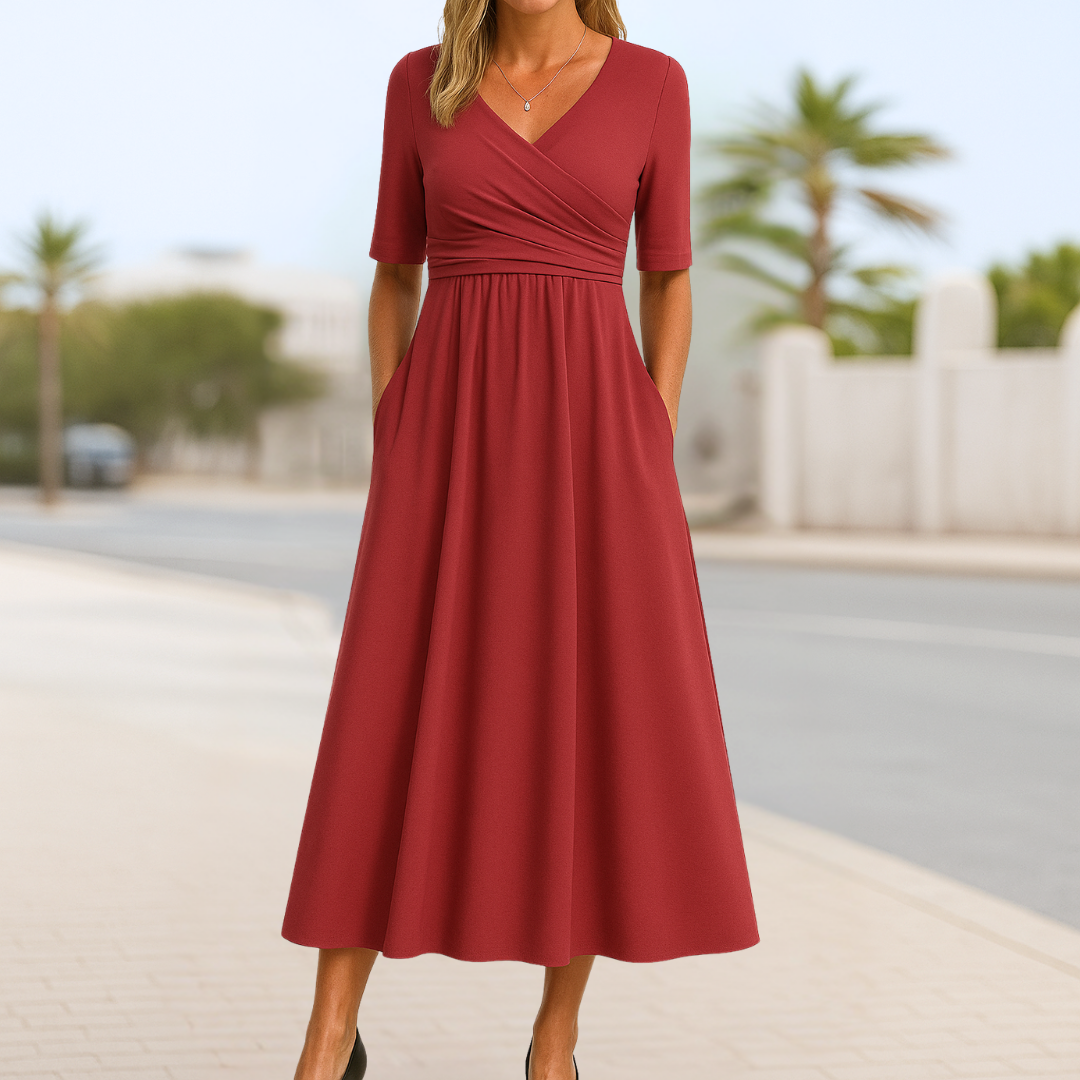 Avery™ | Crossed dress with short sleeves