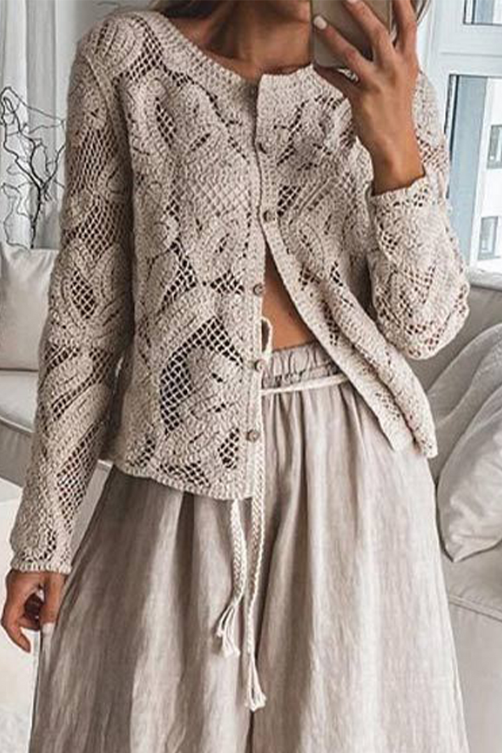 AMANI – CASUAL DAILY HOLLOW OUT BUTTONED OUTERWEAR