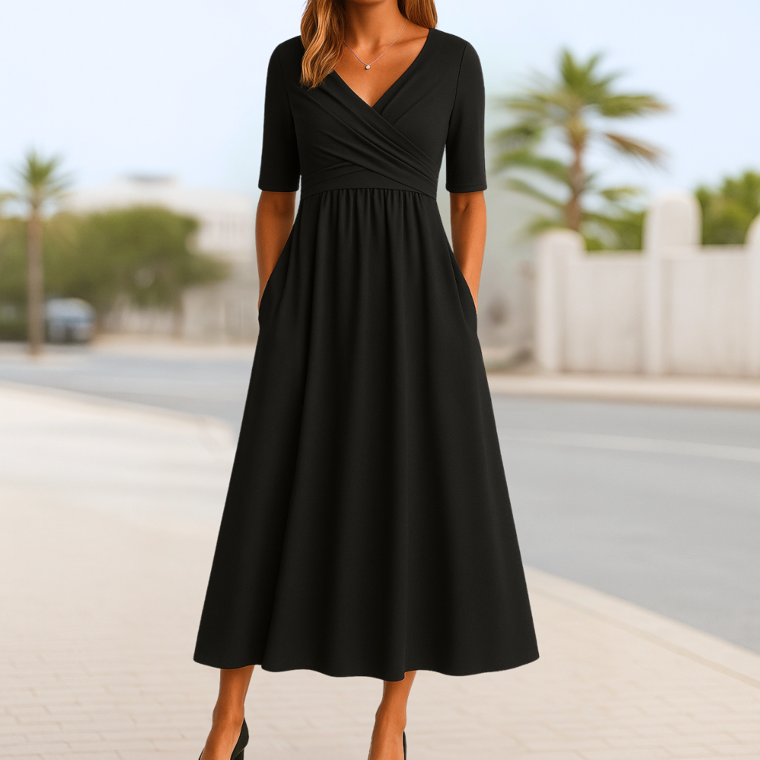 Avery™ | Crossed dress with short sleeves