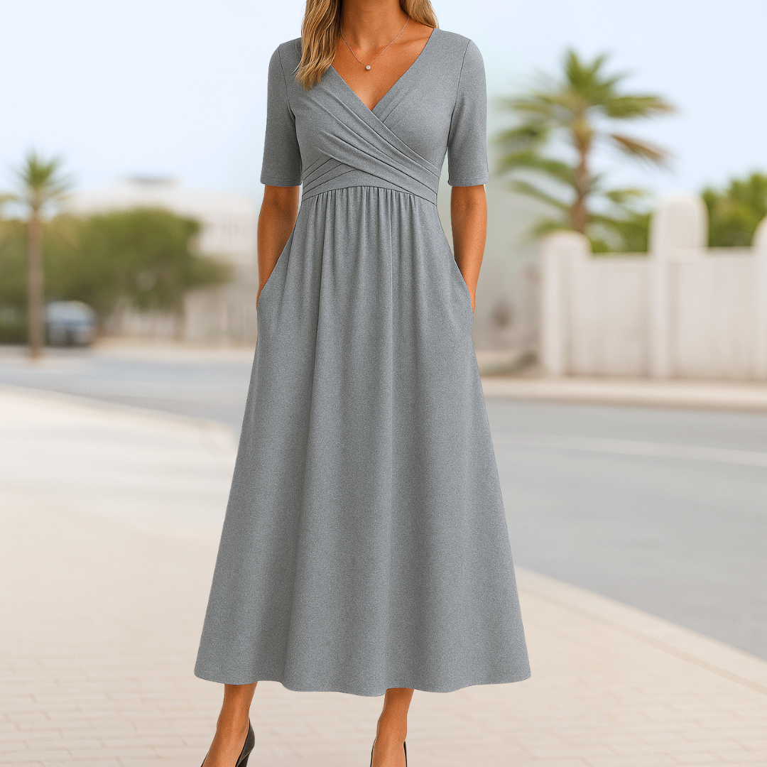 Avery™ | Crossed dress with short sleeves
