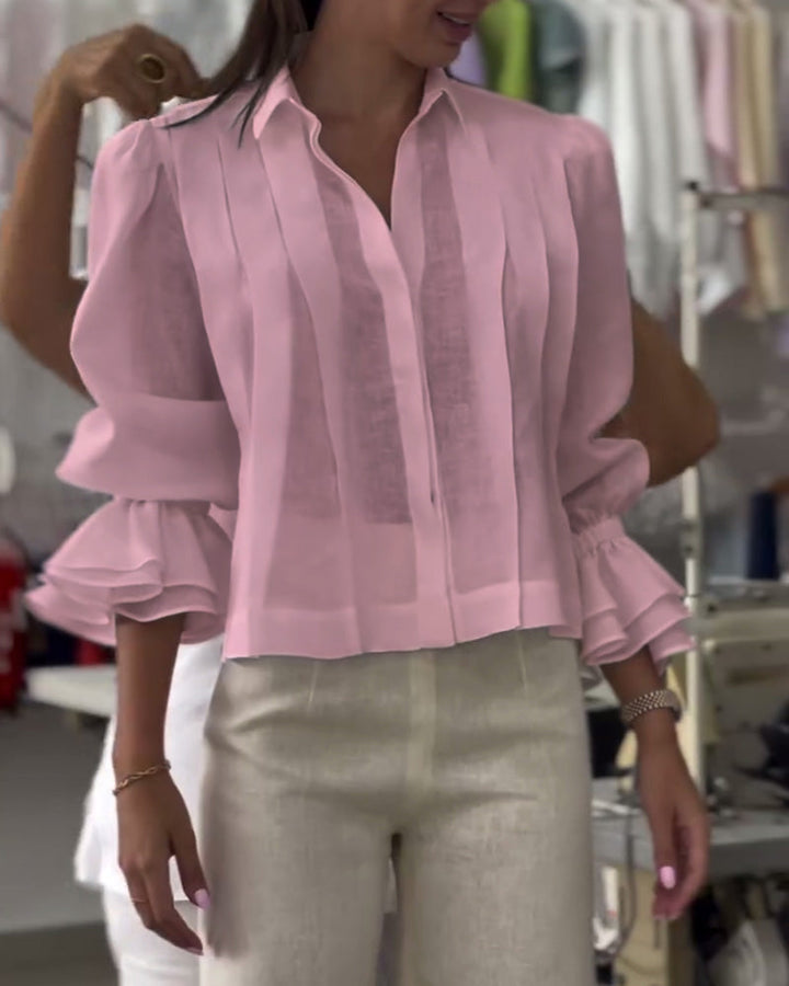 Puff Sleeve Ruffled Shirt