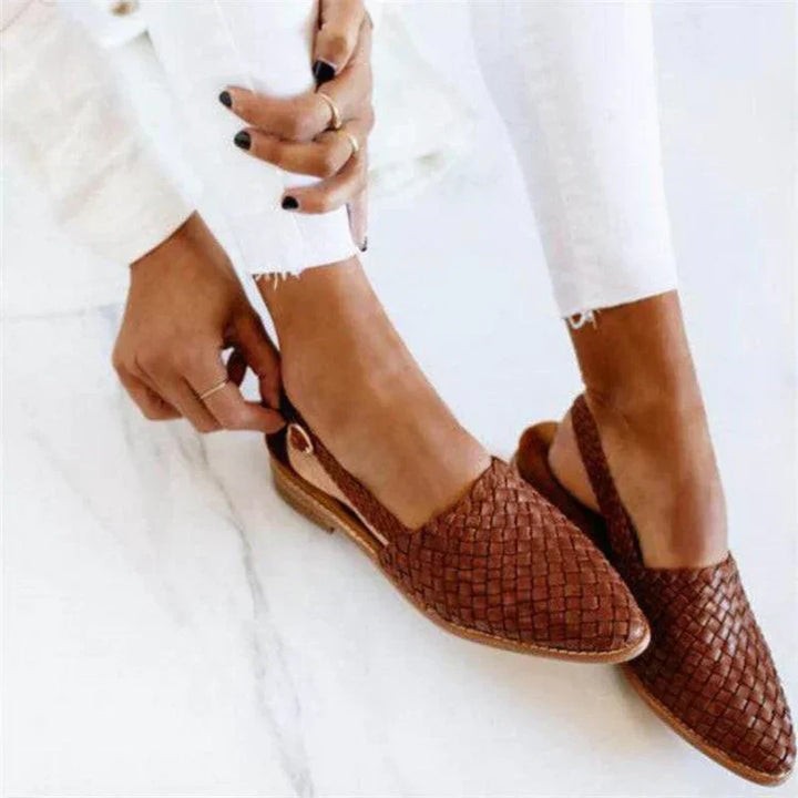 Cleo | Stylish Woven Slip-On Flats