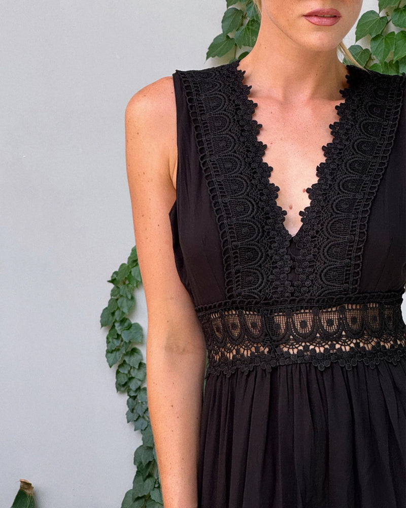 V-neck Lace Tank Dress