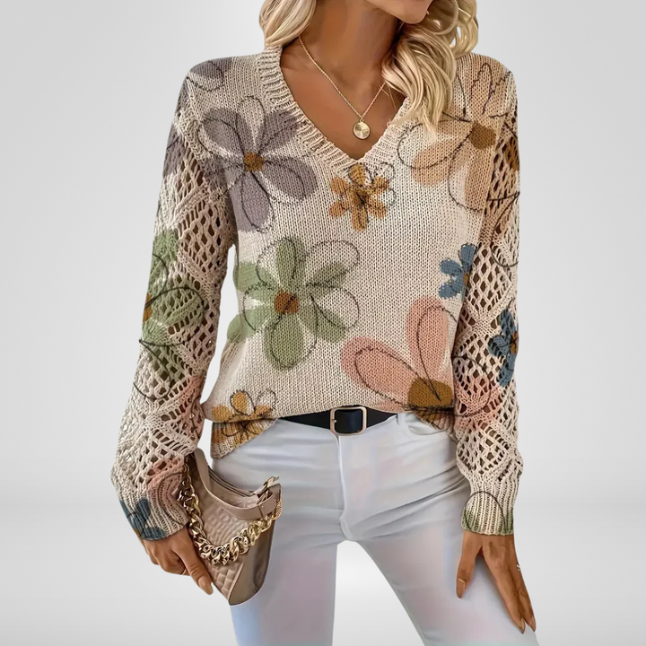 LUANA – FLORAL KNIT SWEATER