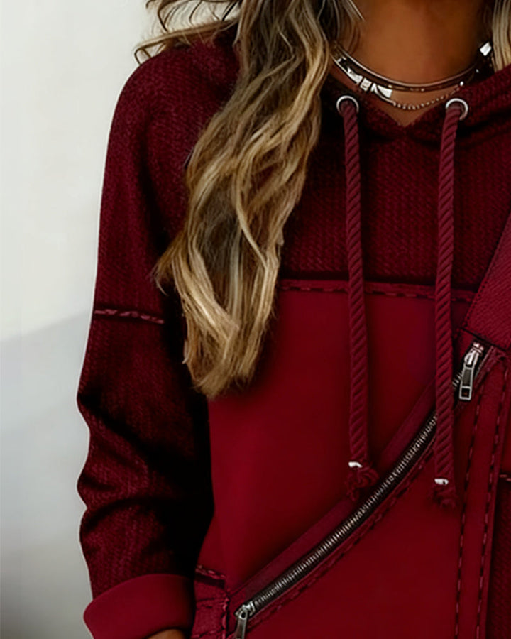Elegant Color Block Hoodie