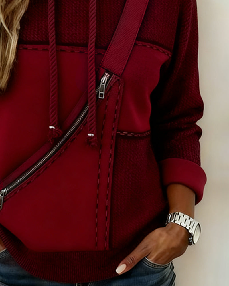 Elegant Color Block Hoodie