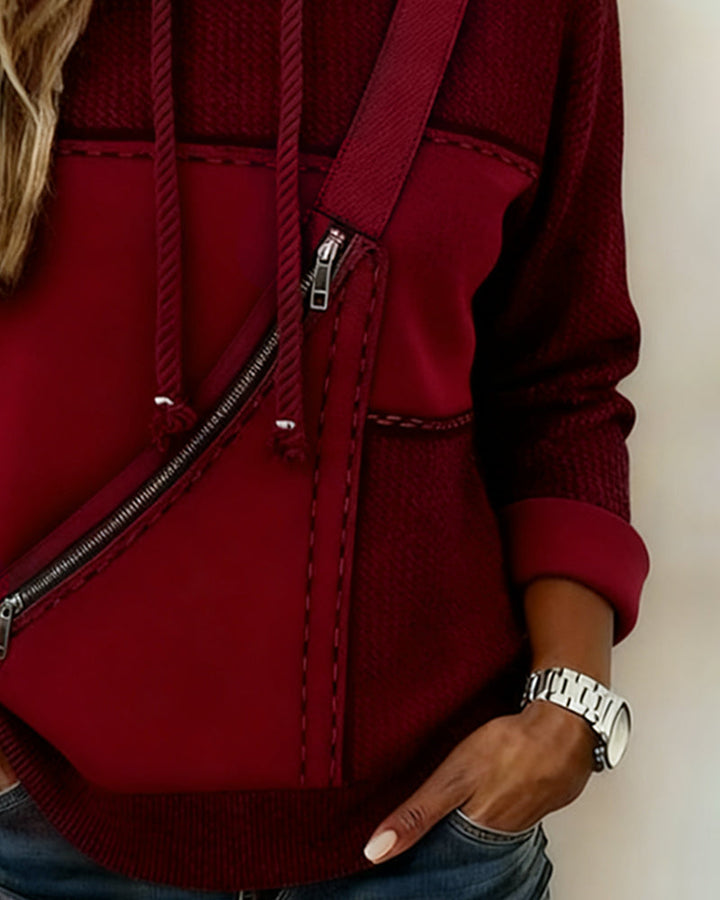 Elegant Color Block Hoodie