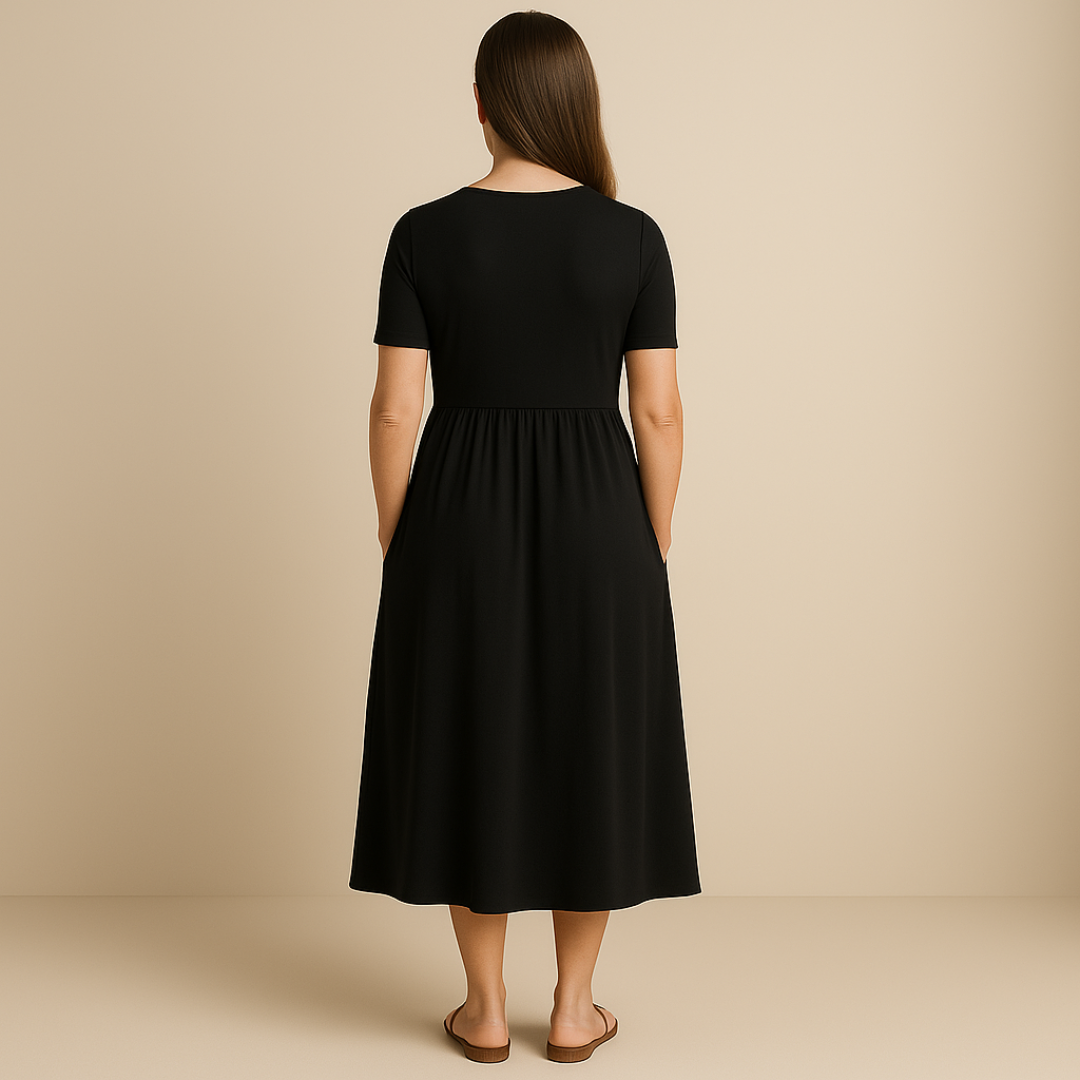 Anny | Stylish V-Neck Midi Dress