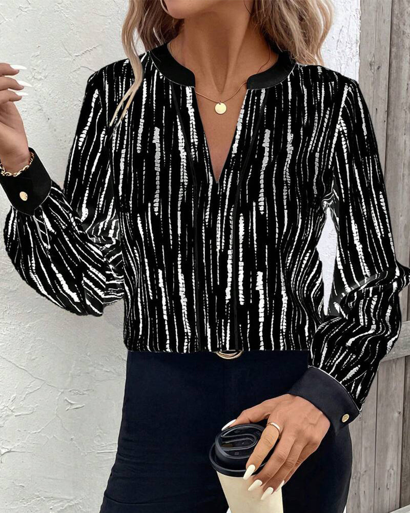 Trendy Geometric Print Blouse