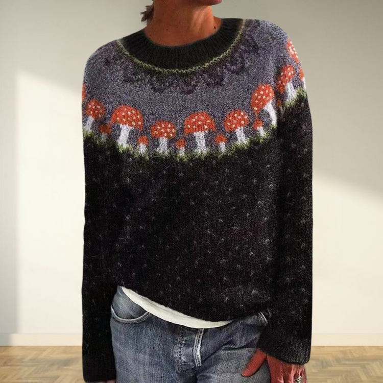 Button Mushroom Jumper – Drapey Fit Perfect for Weekend Comfort and Laid-Back Chic Looks