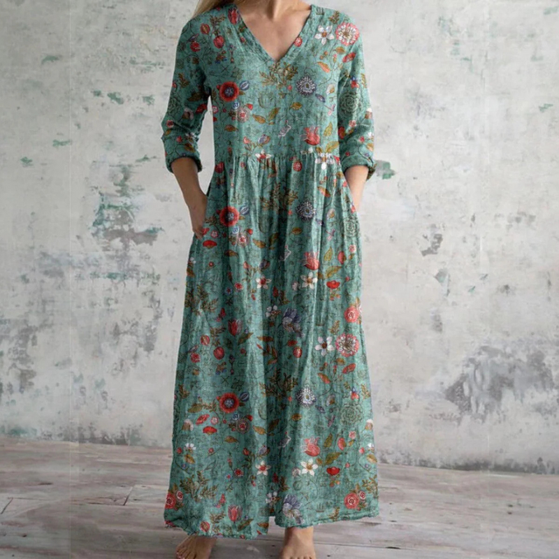 Sofia | Elegant Comfortable Floral Maxi Dress