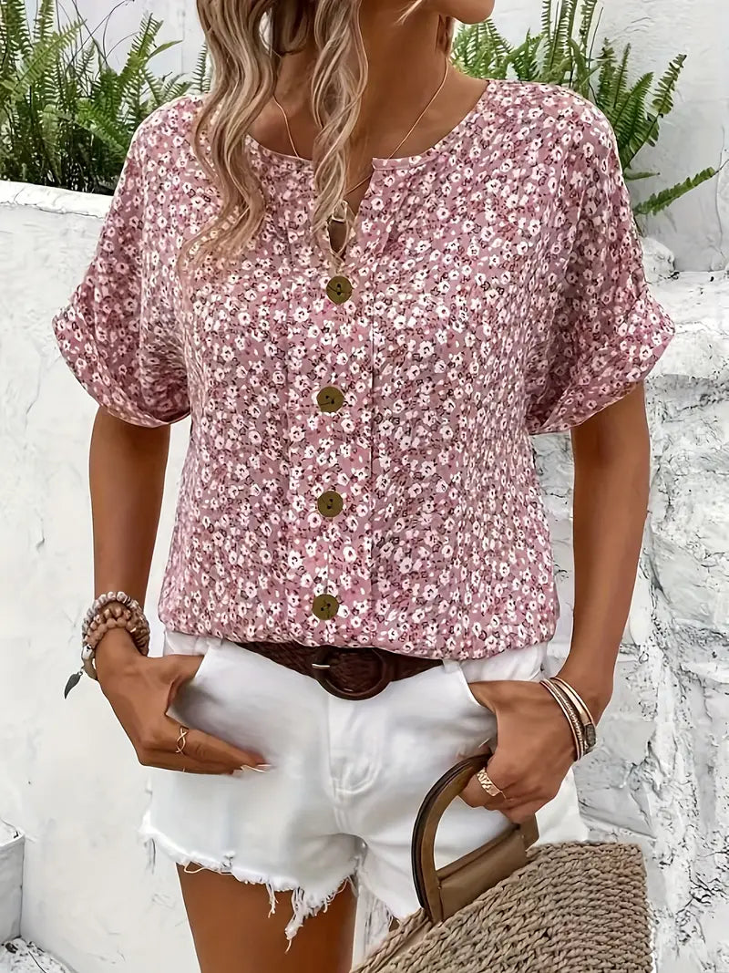 ZYNALIA – FLORAL PINK PRINT BLOUSE FOR EVERYDAY ELEGANCE