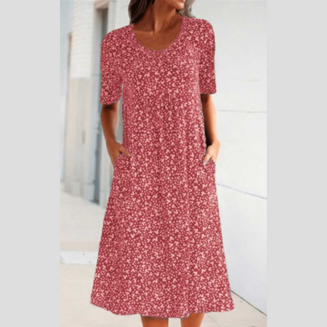 Odalys | Stylish Floral Print Midi Dress