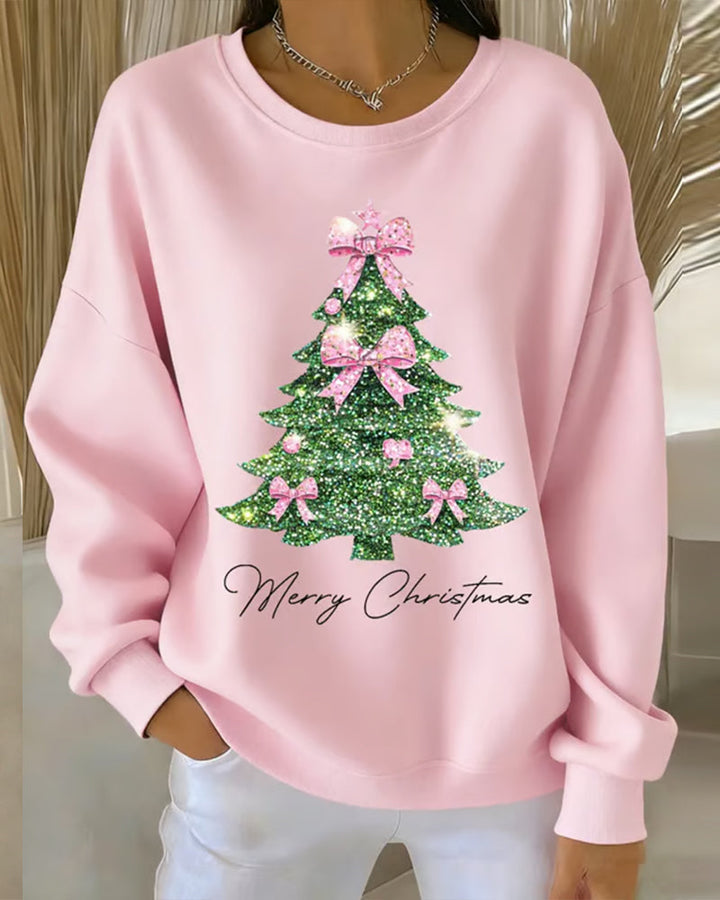 Christmas Printed Long Sleeve Crew Neck Sweatshirt