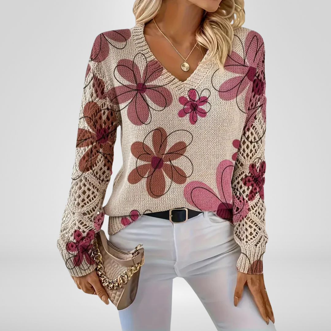 LUANA – FLORAL KNIT SWEATER