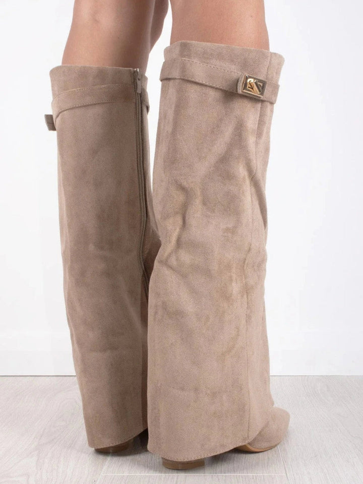 Emily | Women’s Leather Thigh-High Boots with Buckle