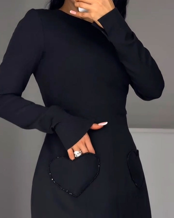 Elegant Long Sleeve Fitted Dress