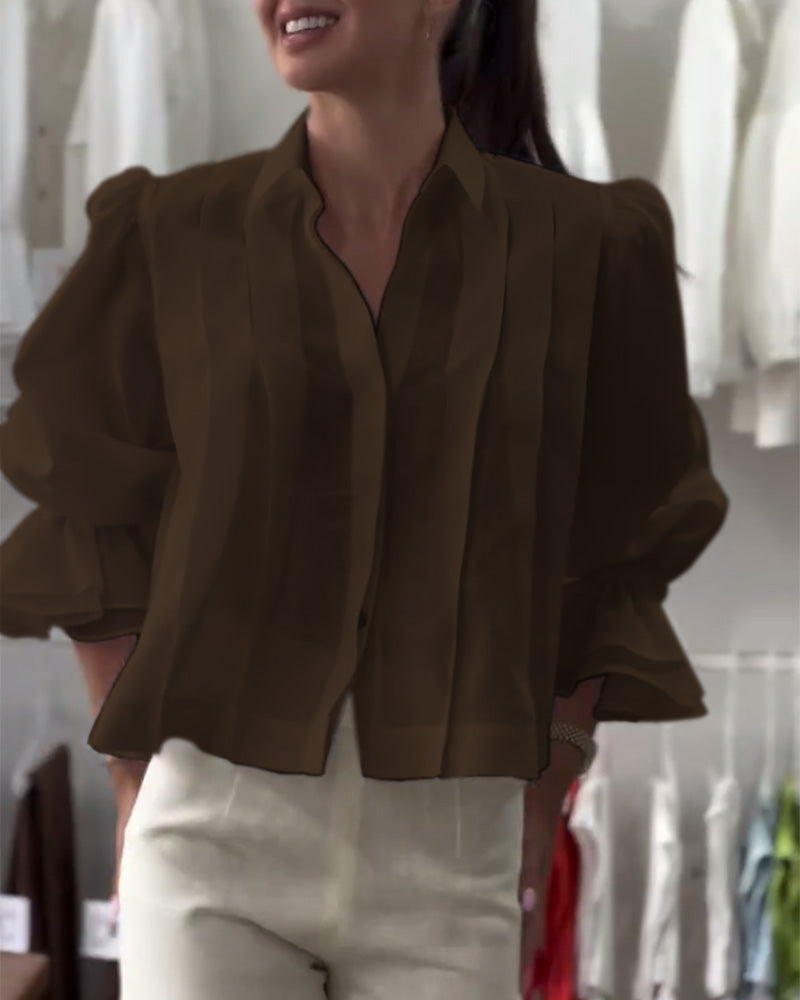 Puff Sleeve Ruffled Shirt