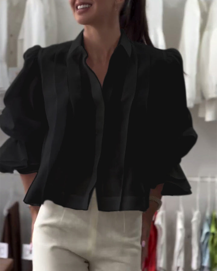 Puff Sleeve Ruffled Shirt