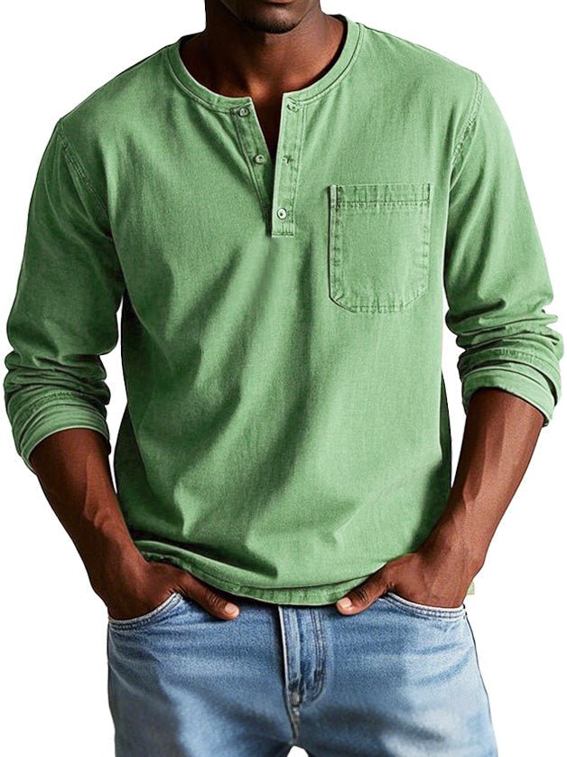 Lucas | Casual Henley Long-Sleeve Shirt