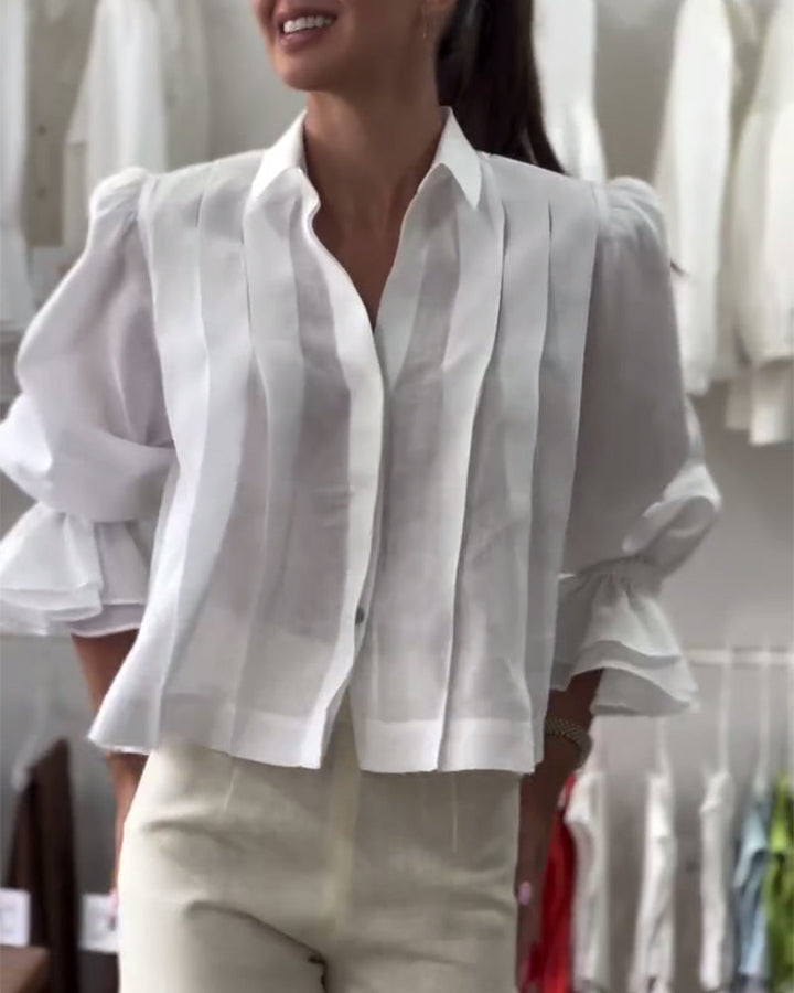 Puff Sleeve Ruffled Shirt