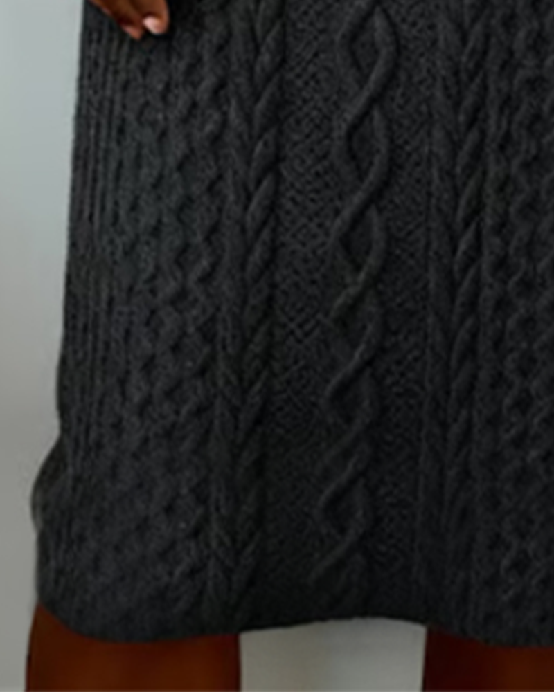 Denim Collar Dress Twisted Pattern and Patchwork