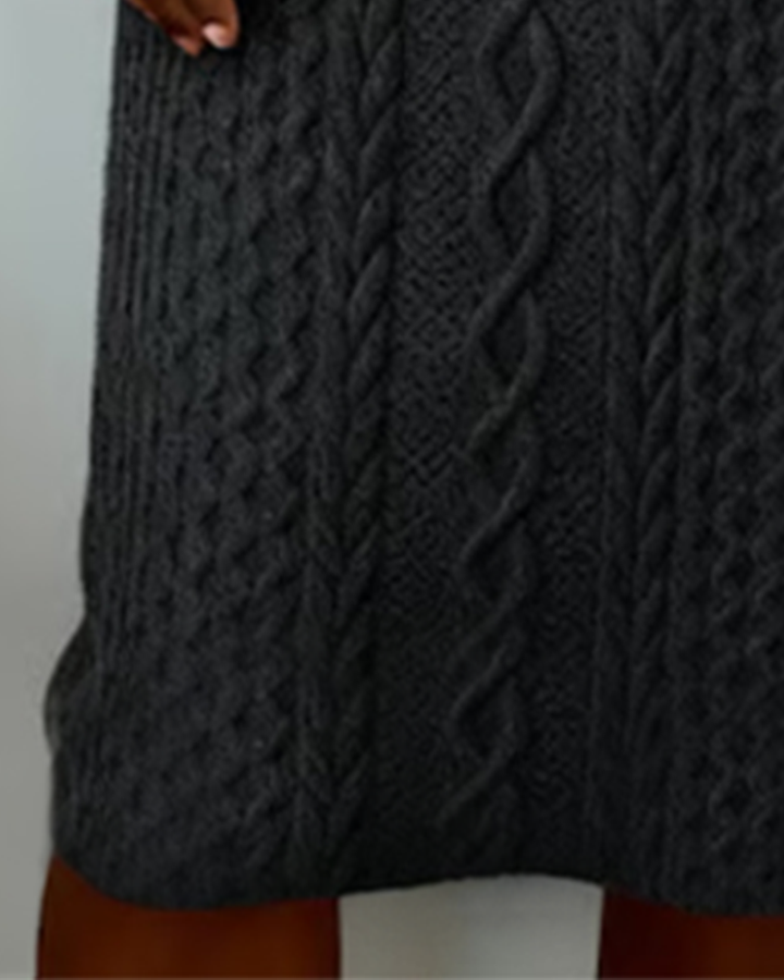 Denim Collar Dress Twisted Pattern and Patchwork