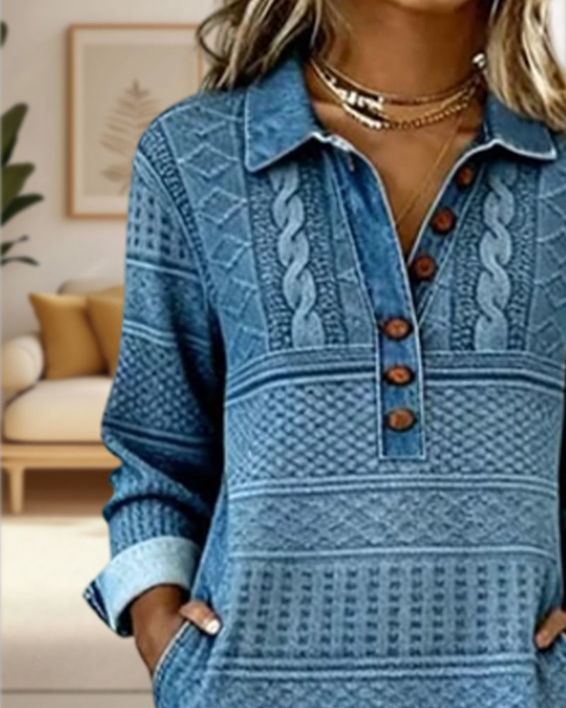 Trendy Half-Buttoned Collar Dress