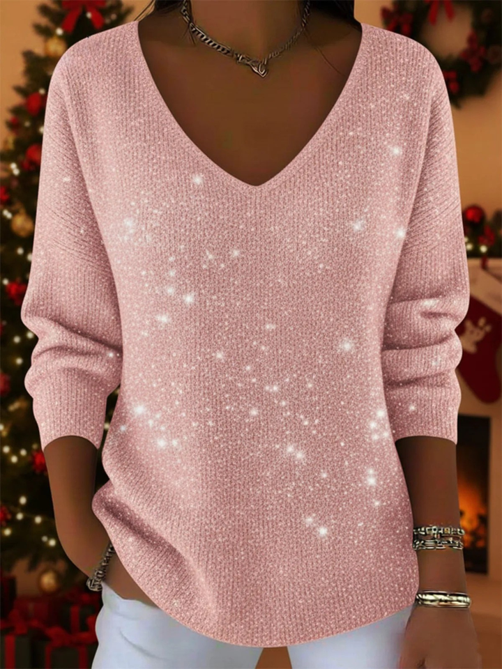 Maria | The Festive V-Neck Sweater to Shine