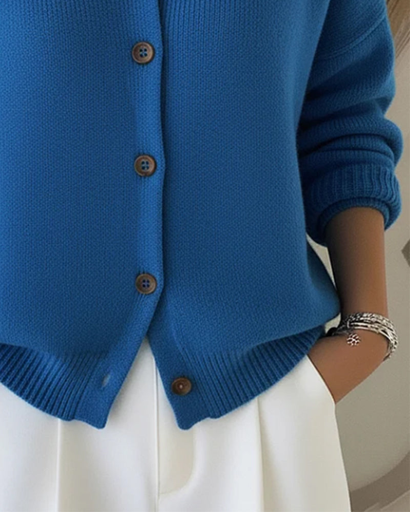 Buttoned Long Sleeve Pullover