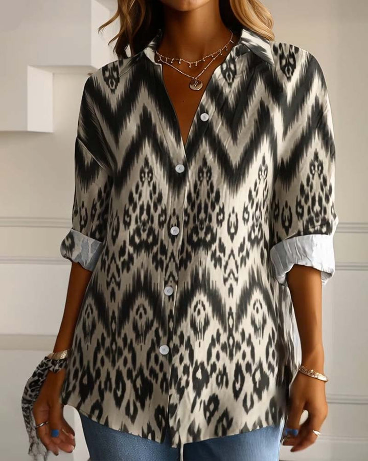 Leopard Print Revers Shirt