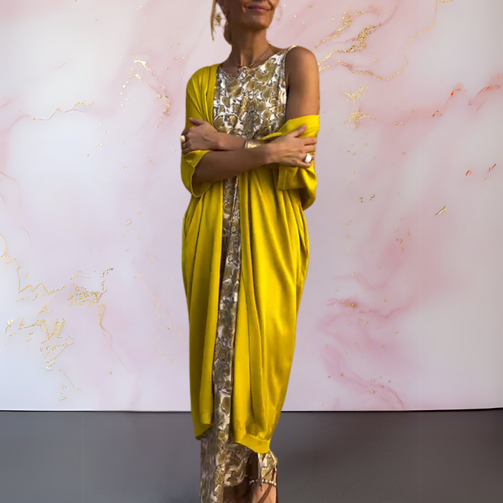 Harper™ | Elegant Dress with Cardigan