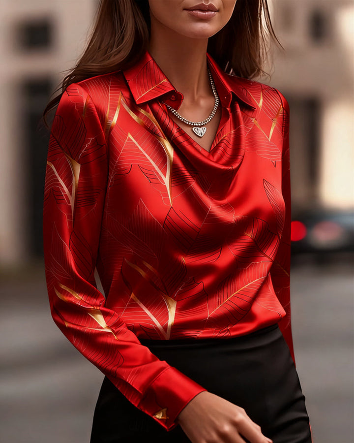 Elegant Satin Long Sleeve Shirt