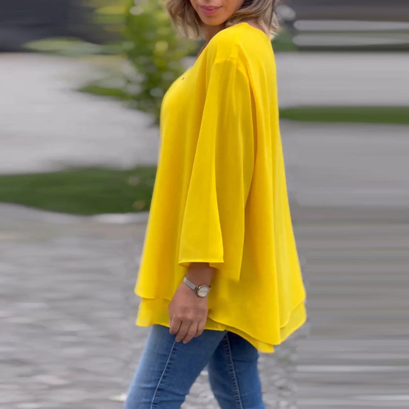 Lauren | Stylish V-Neck Bell Sleeve Top