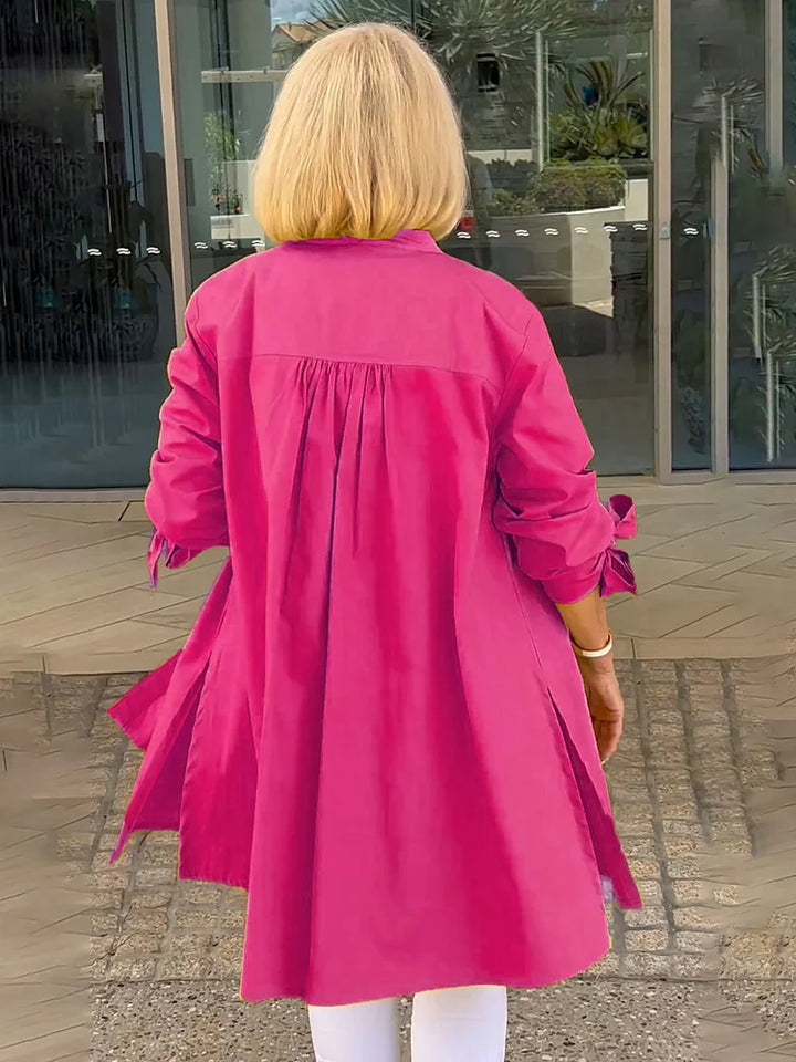 ELLARIA – GATHERED BACK COTTON SHIRT JACKET