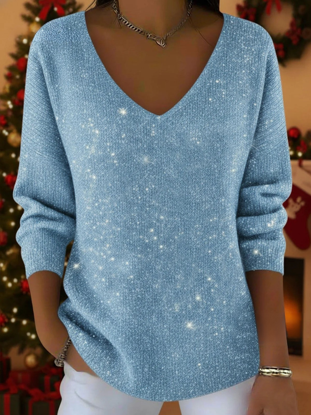 Maria | The Festive V-Neck Sweater to Shine
