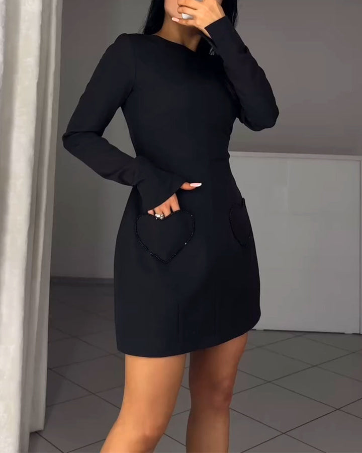 Elegant Long Sleeve Fitted Dress
