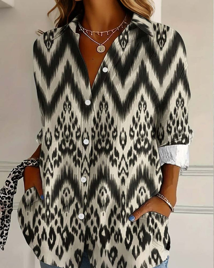 Leopard Print Revers Shirt