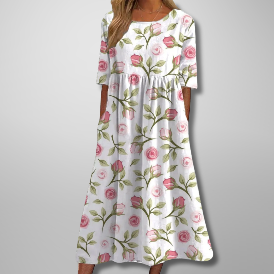 Lily | Comfortable Loose-Fit Floral Dress