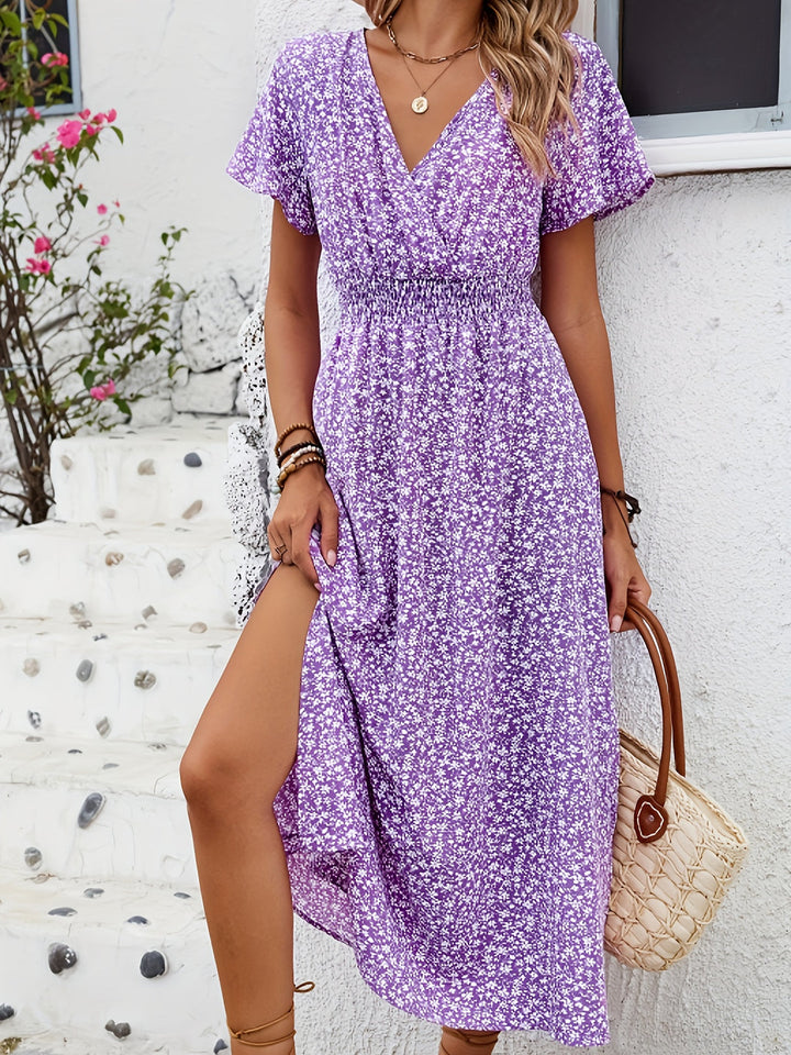 Isabel | Casual Floral Print V-neck Dress