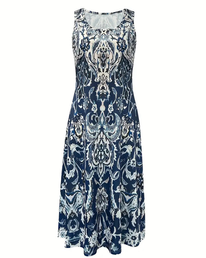 Sleeveless Trendy Printed Vacation Dress