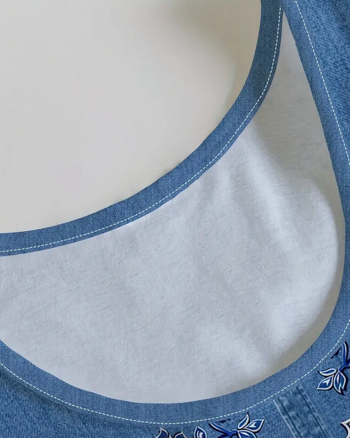 Sleeveless Denim Imitation Dress