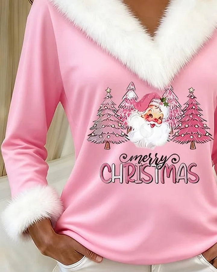 Faux Fur Printed High Neck Top