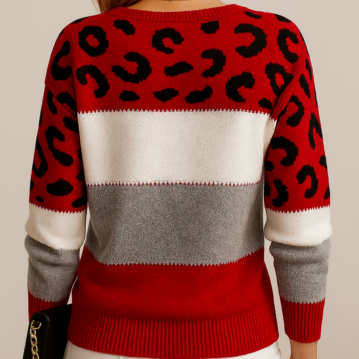 ELIONYSSE – LEOPARD PRINT CASUAL SWEATER