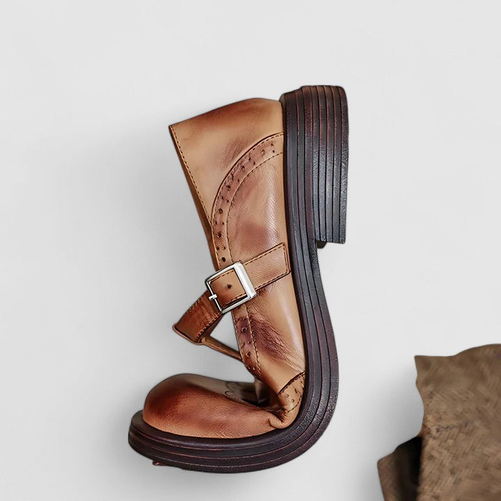 Emily | Classic Women’s Leather T-Strap Shoes
