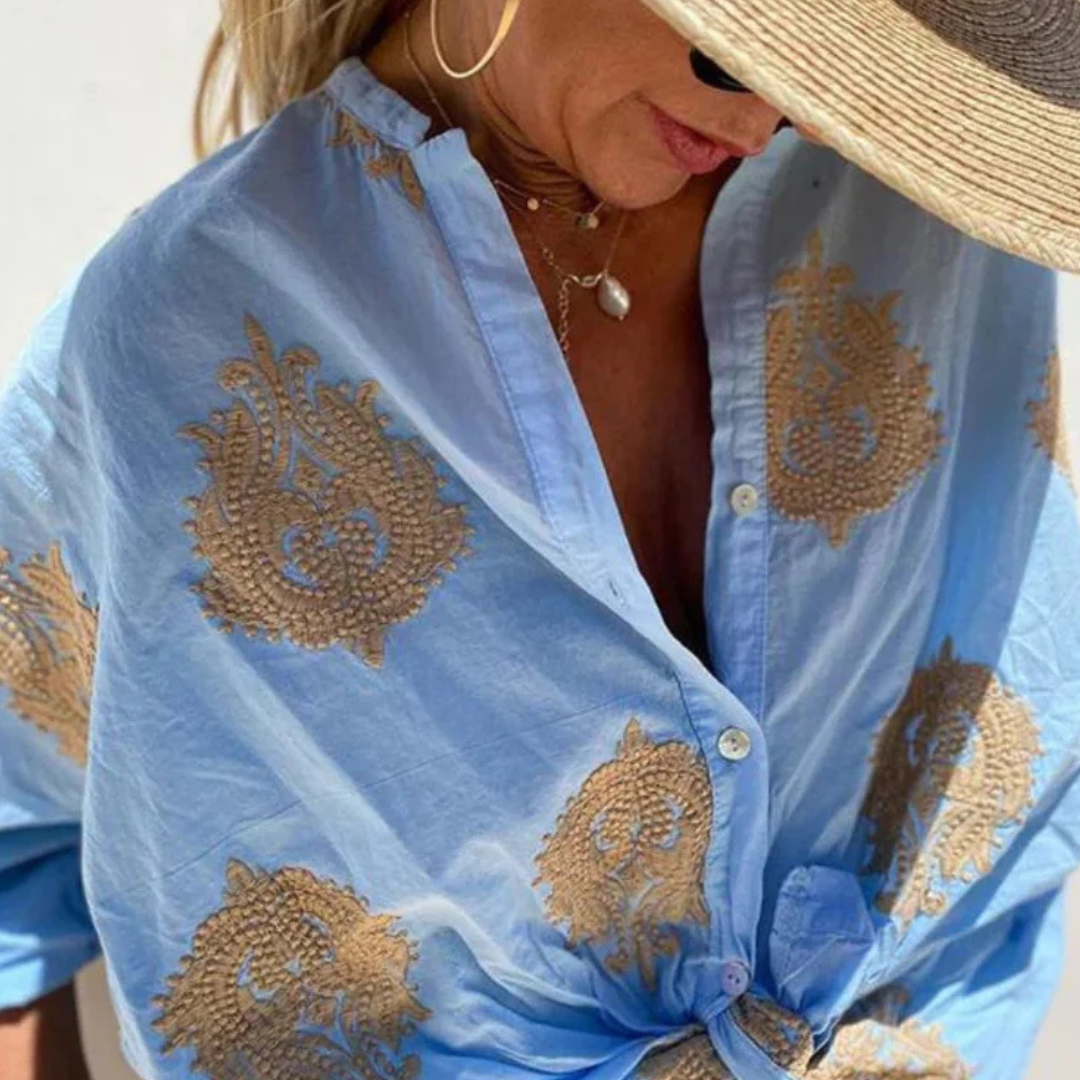 Gaby | Embroidered Button-Down Shirt
