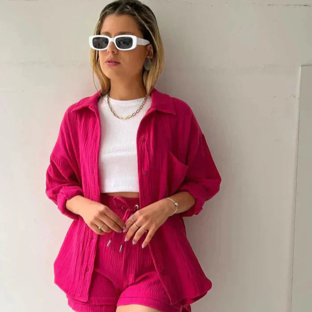 Adelie | Stylish Relaxed Fit Button-Up Set