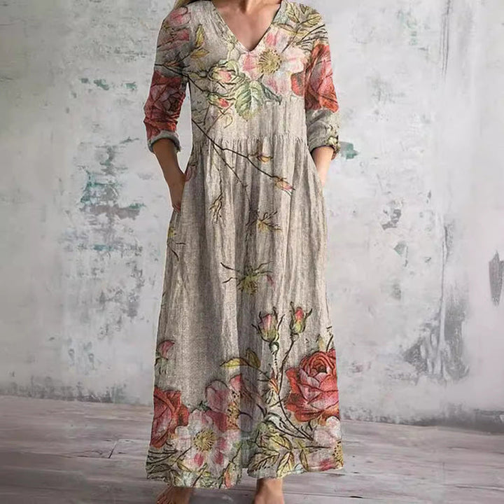 Sofia | Elegant Comfortable Floral Maxi Dress